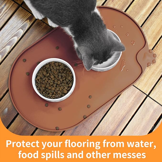 KPWACD Pet Placemat for Dog and Cat, Waterproof Silicone Dogs Feeding Bowl Mat - Image 5