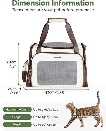 Homespon Soft-Sided Cat Carrier Dog Carrier, 34.5L Airline Approved Pet Carrier - Image 2