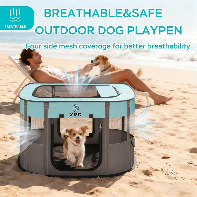 Portable Foldable Pet Playpen Collapsible Crates Kennel Playpen - Image 5