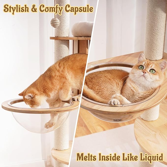 Modern Cat Tree Tower with Scratching Post, 61.5in Tall Cat Tree - Image 6
