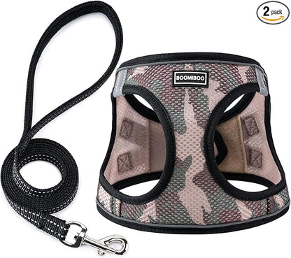 Dog Harness with Leash Set, No Pull Adjustable Reflective Step-in Puppy Pet by BOOMIBOO