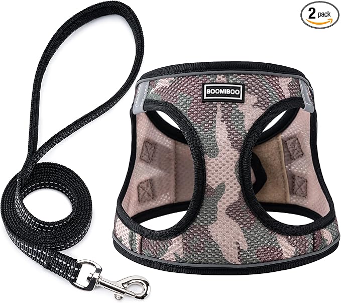 Dog Harness with Leash Set, No Pull Adjustable Reflective Step-in Puppy Pet by BOOMIBOO