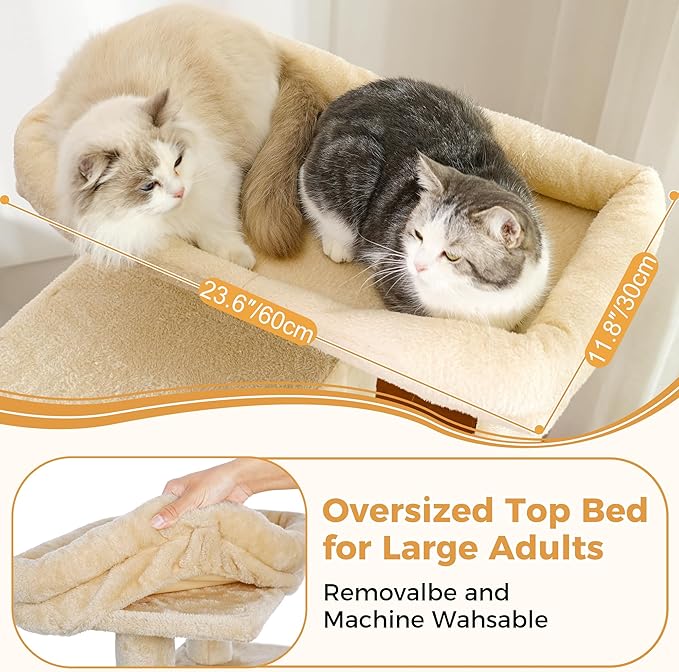 53” Cat Tree for Large Cats 20 lbs+, XL Cat Tower - Image 4