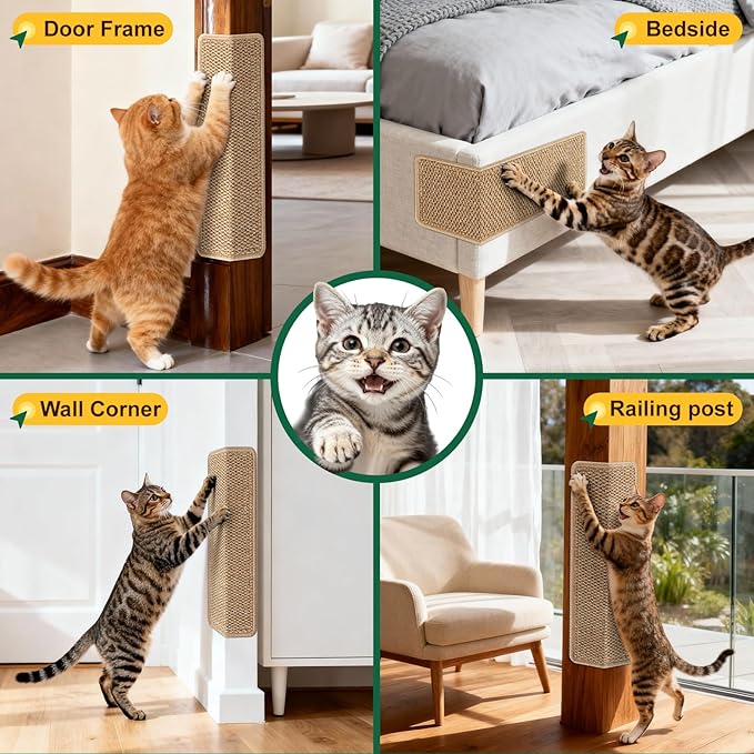 ENONCI Corner Cat Scratcher | Cat Scratchers Wall Mounted - Image 5