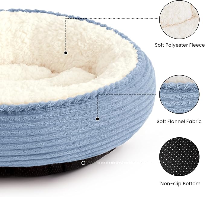 Love's cabin Round Donut Cat and Dog Cushion Bed, 24in Pet Bed - Image 2