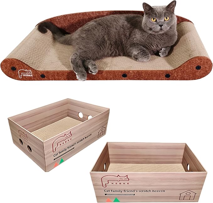 Cat Scratcher Bed 30 Inch Cat Couch Scratcher &17.5 Inch Cat Scratch Box - Image 2