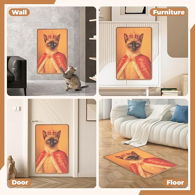 Sisal Cat Scratcher Mat, Cat Wall Scratcher - Image 6