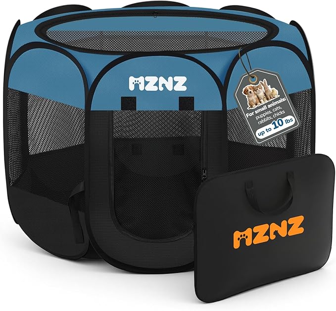 Dog Cat Playpen, Portable Small Animal Playpen Crate Indoor by MZNZ