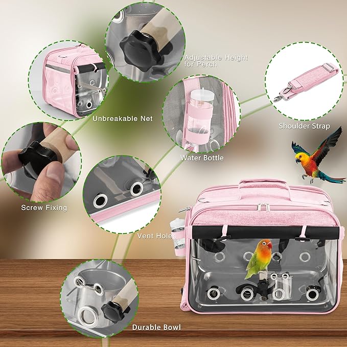 Bird Carrier Airline Approved, Bird Travel Cage - Image 3