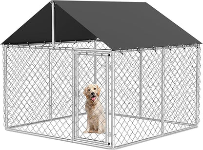 Petony Outdoor Dog Enclosure Heavy Duty Dog Kennel House Mesh Dog Big Cage Pet by Petony