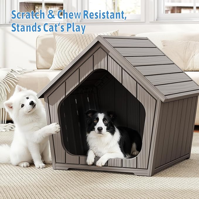 Large Dog House Outdoor Indoor for Medium Large Dogs, Durable Plastic - Image 7