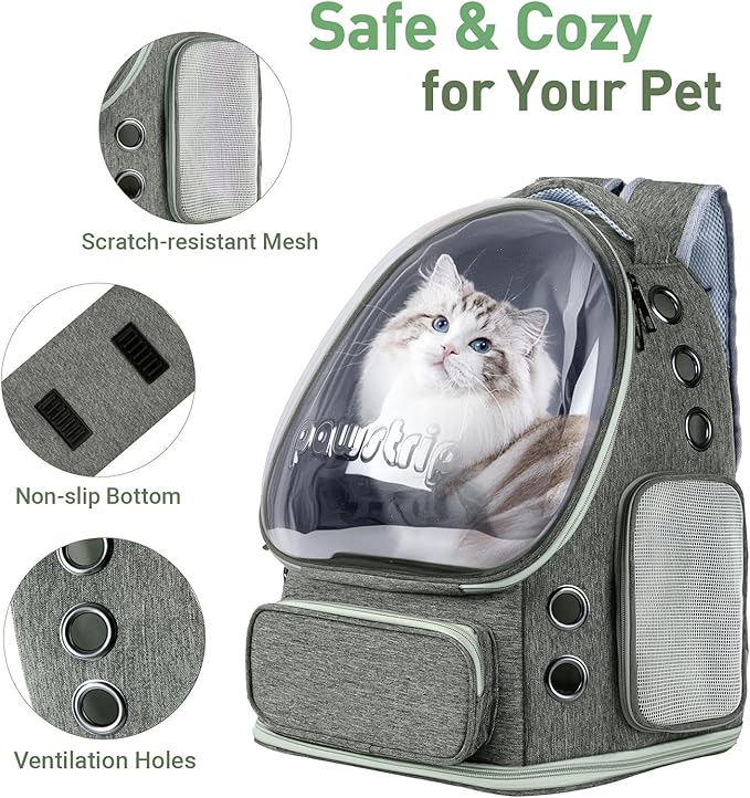 Cat Backpack Carrier with Large Space Bubble Window, Airline Approved - Image 3