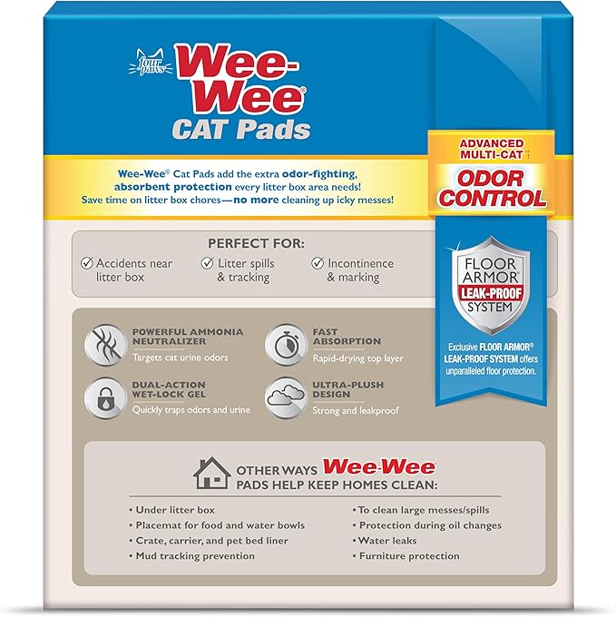 Four Paws Wee-Wee Cat Pee Pads, Disposable Litter Box Mats, Advanced Multi-Cat - Image 9
