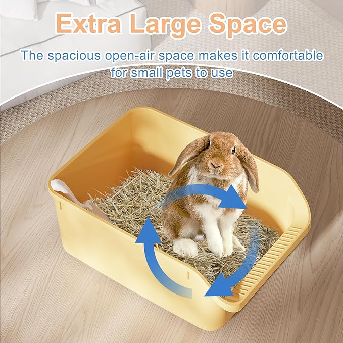 Rabbit Litter Box with Low Entry, High Back Splash Guard - Image 3