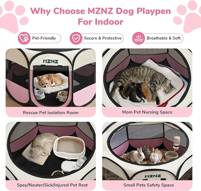 Dog Playpen, Portable Puppy Pet Crate Indoors - Image 4