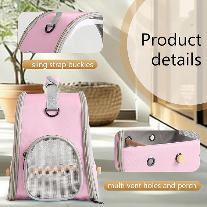Bird Travel Carrier, Portable Small Bird Parrot Parakeet Carrier - Image 5