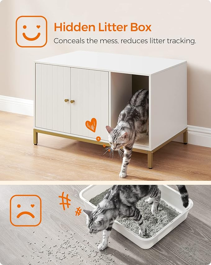 Feandrea Cat Litter Box Enclosure, Hidden Litter Box Furniture - Image 8
