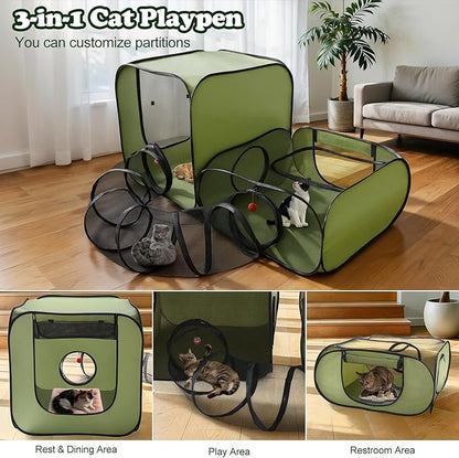 Cat Playpen, 3-in-1 Pop-up Outdoor Cat Enclosure - Image 2