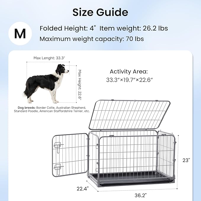 ZOMISIA Collapsible Dog Crate for Medium Dogs - Image 4