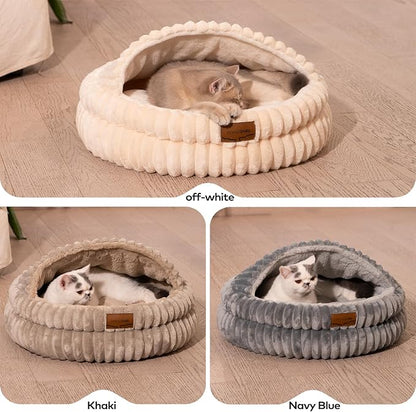 CHEERPALS Cat Cave Bed for Indoor Cats, Washable Covered Cat Bed Hooded Kitty - Image 9