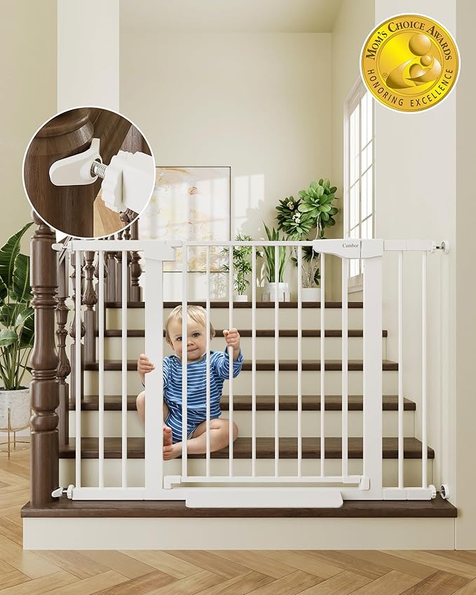 Cumbor 30-46" Baby Gate for Stairs, Toddler Safety Essentials for The House by Cumbor