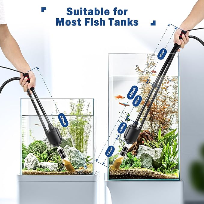 AQQA Electric Aquarium Vacuum Gravel Cleaner, 6 in 1 Automatic Fish Tank Vacuum - Image 6