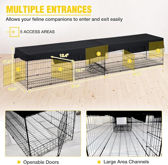 Aivituvin Cat Tunnel with Extendable Design 90.6" L, Metal Wire Outdoor Cat - Image 6