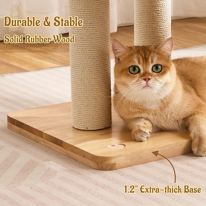 Modern Solid Wood Cat Tree for Indoor Cats Large Adult, 50in Tall Cat Tower - Image 7