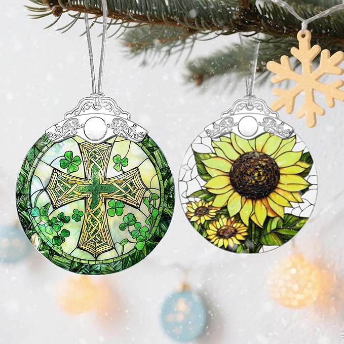 Stained Glass Cross Ornament, Christmas Ornaments, Christmas Decorations - Image 5