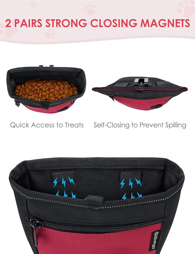 Gobeigo Dog Treat Pouch and Training Clicker, Upgrade Two Magnetic Closure to - Image 3