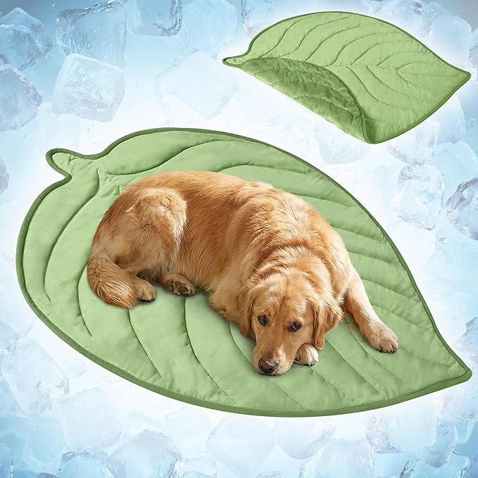 PetAmi Dog Cooling Mat, Leaf Shape, Pet Pad by PetAmi