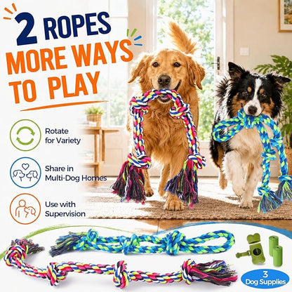 Tough Dog Rope Toys for Aggressive Chewers, Tough Tug of War Dog Toys for Large - Image 2