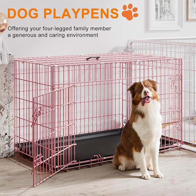 FDW XL Dog Crate 48inch Dog Cage Foldable Metal Kennel - Image 2