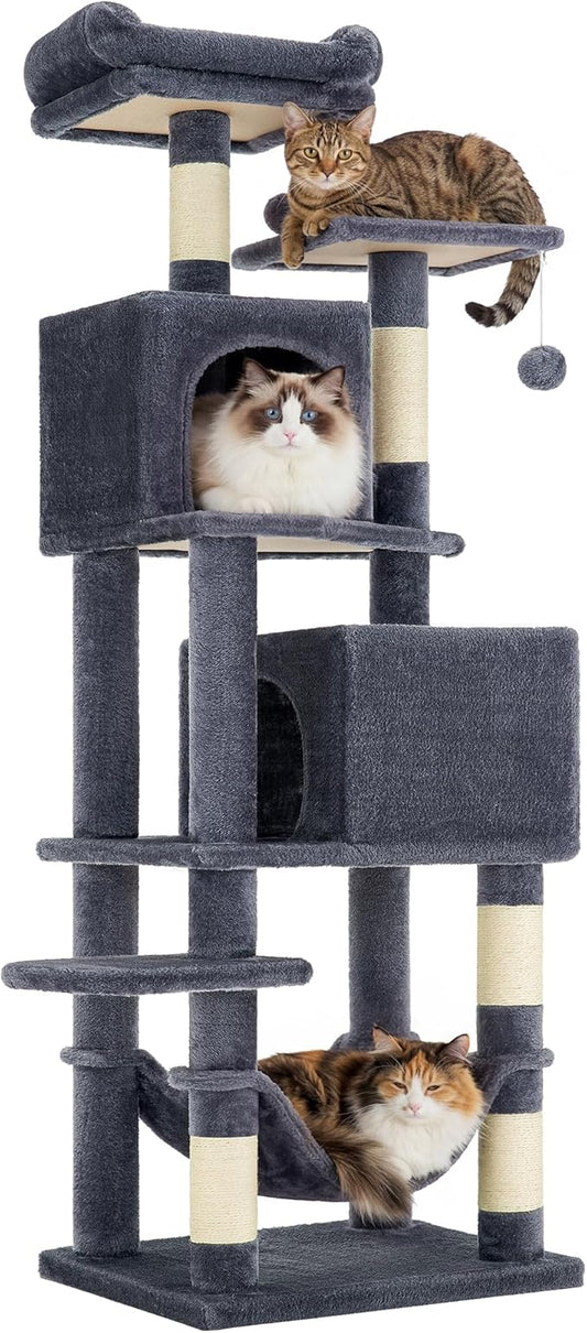 SONGMICS HOME Cat Tree for Indoor Cats, Hammock and Condo, Dark Gray by SONGMICSHOME