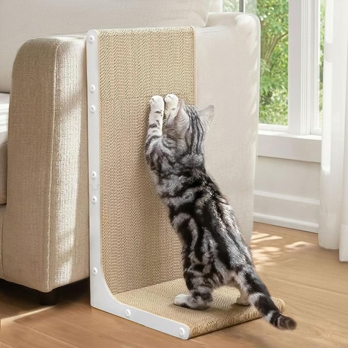 Conlun Cardboard Cat Scratcher, Vertical Wall-Leaning Scratching Board to by Conlun