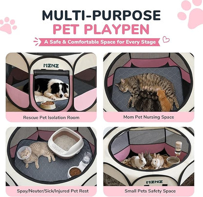 Dog Playpen with Pee Pad, Portable Puppy Pet Crate Indoors - Image 3