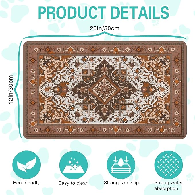 Pet Feeding Mat for Floors Waterproof Dog Mat for Food and Water Absorbent - Image 5