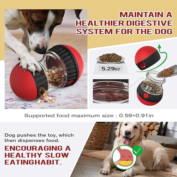BSISUERM Dog Food Puzzle Toy Adjustable Treat Dispensing Food Dispenser Slow - Image 4