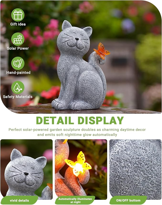 Nacome Cat Outdoor Statues for Garden: Outside Decor - Image 4