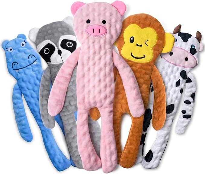 SHARLOVY No Stuffing Dog Toys 5 Pack, Crinkle Interactive Dogs Toy by SHARLOVY