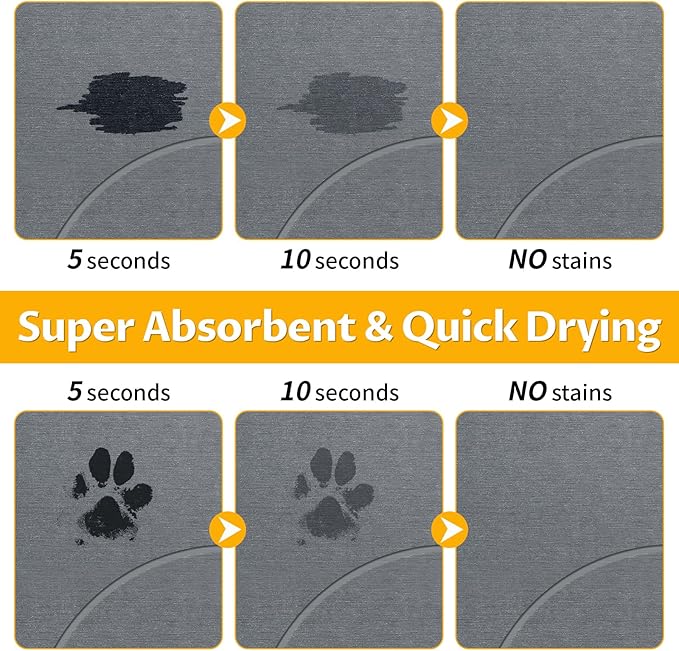 Stone Dog & Cat Food Mat, Bite-Proof Non-Slip Large Diatomaceous Pet Feeding Mat - Image 4