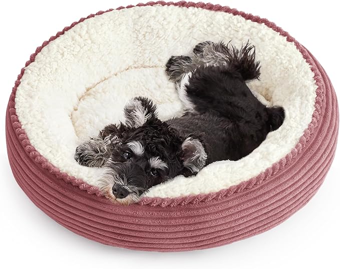 Love's cabin Round Donut Cat and Dog Cushion Bed, 24in Pet Bed by Lovescabin