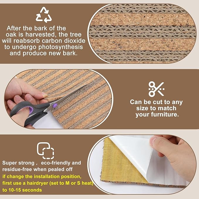 Natural Cork-Cat Scratch mat-Cat Scratch Pad Rug-cat Couch Protector-Scratch - Image 2