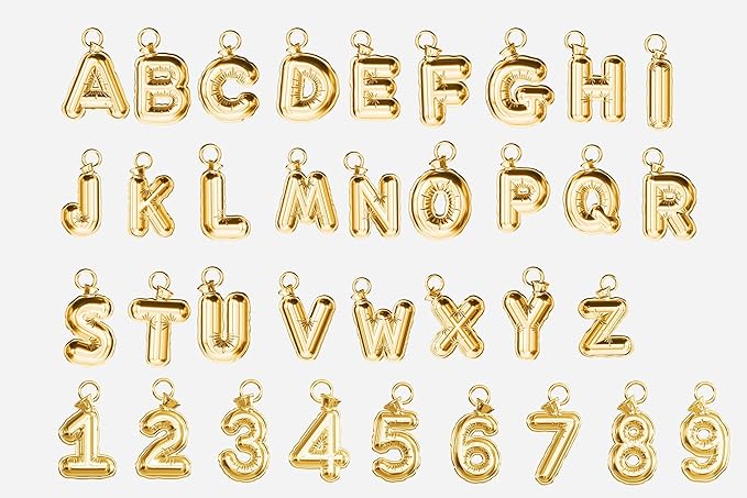 Personalize CAT Collar Charm Brass Balloon Initials/Number Shape - Image 6