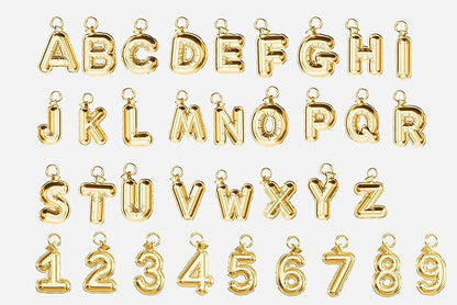 Personalize CAT Collar Charm Brass Balloon Initials/Number Shape - Image 6