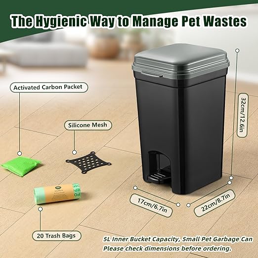 Small Trash Can for Dog Poop Cat Litter Outdoor & Indoor - Image 2