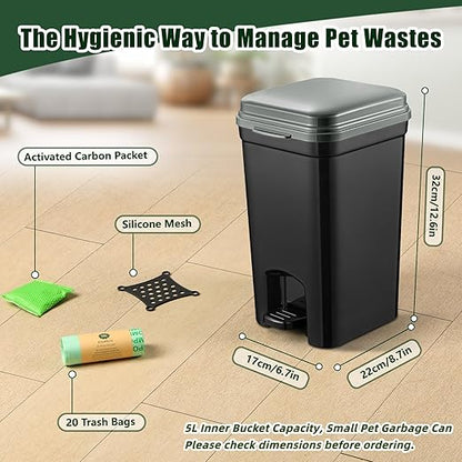 Small Trash Can for Dog Poop Cat Litter Outdoor & Indoor - Image 2
