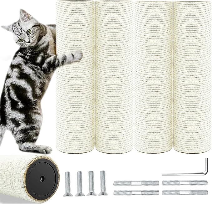 Cat Tree Replacement Post, 4 Pack 9.84in Cat Scratching Post Replacement Poles by SIYIPURR