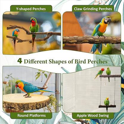 8pcs Natural Bird Perches for Cage, 5.9“ Small Wood Bird Perch for - Image 5