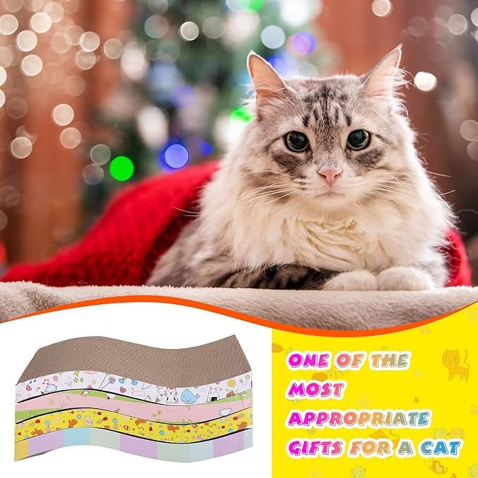 Qunclay 4 Pcs Cardboard Cat Scratcher, Reversible Cat Scratch Pad - Image 7
